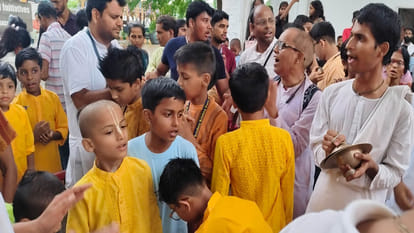 Kids Jagannath Rath Yatra was taken out from ISKCON with Shri Harinam Sankirtan