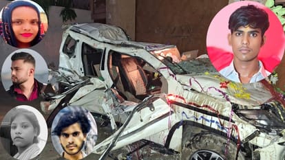 Sambhal road accident High speed happiness of two families accident happened due to negligence of driver