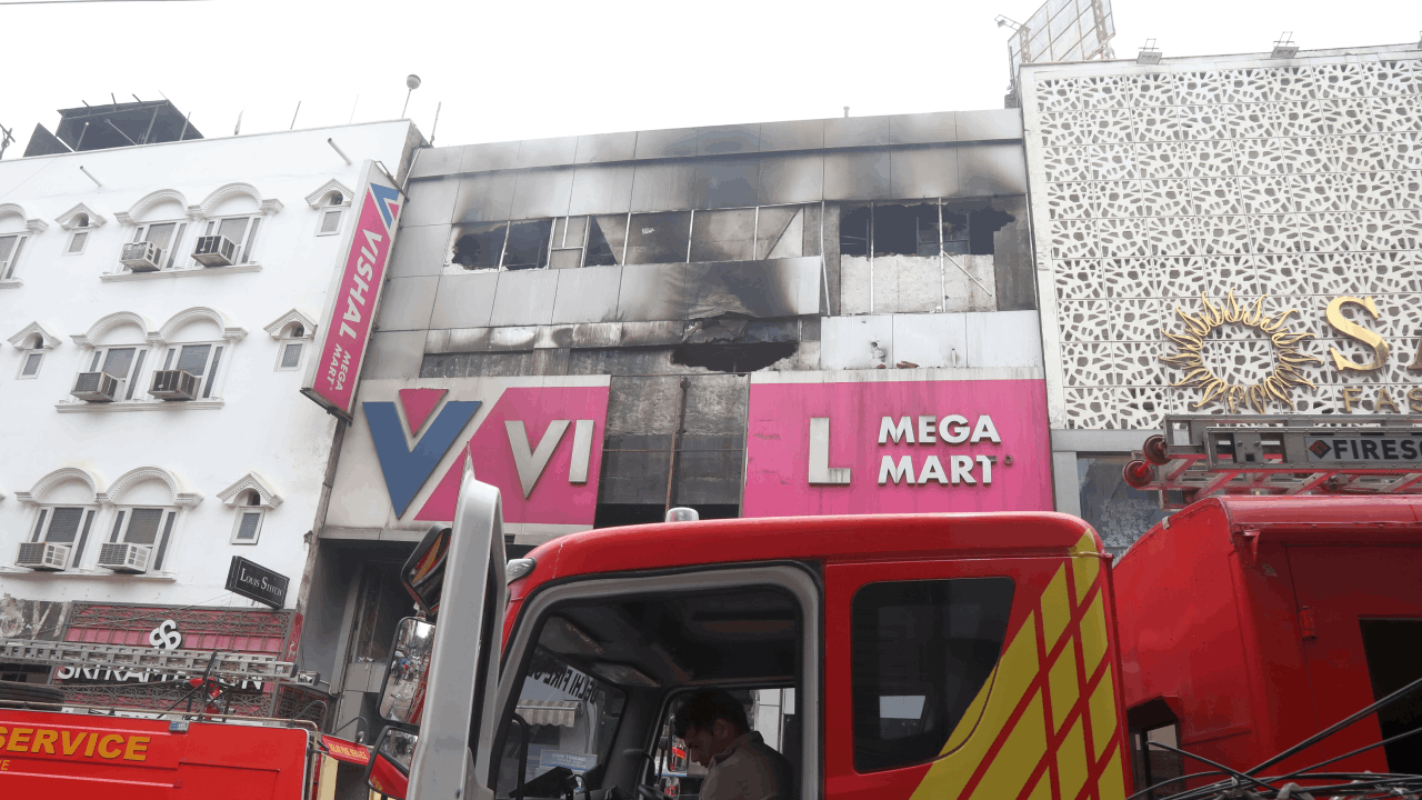 Two people including student died in a fire at Vishal Mega Mart