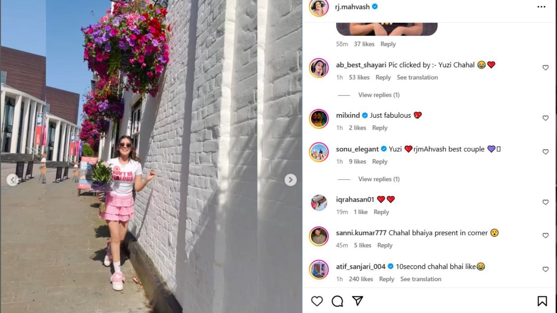 RJ Mahvash shares nice photos user asks about Yuzvendra Chahal