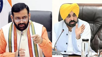 हरियाणा के मुख्यमंत्री नायब सिंह सैनी और पंजाब के मुख्यमंत्री भगवंत सिंह मान