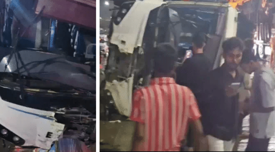 Indore news: Eicher vehicle overturns on overbridge at 2 AM, 9 injured, speeding suspected