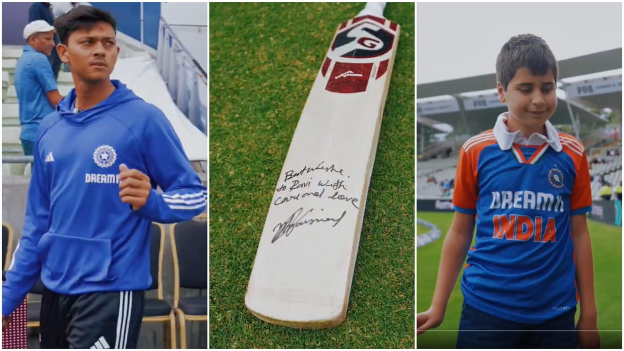 IND vs ENG 2nd Test:Emotional Yashasvi Jaiswal gifts signed bat to his big fan visually impaired child Ravi