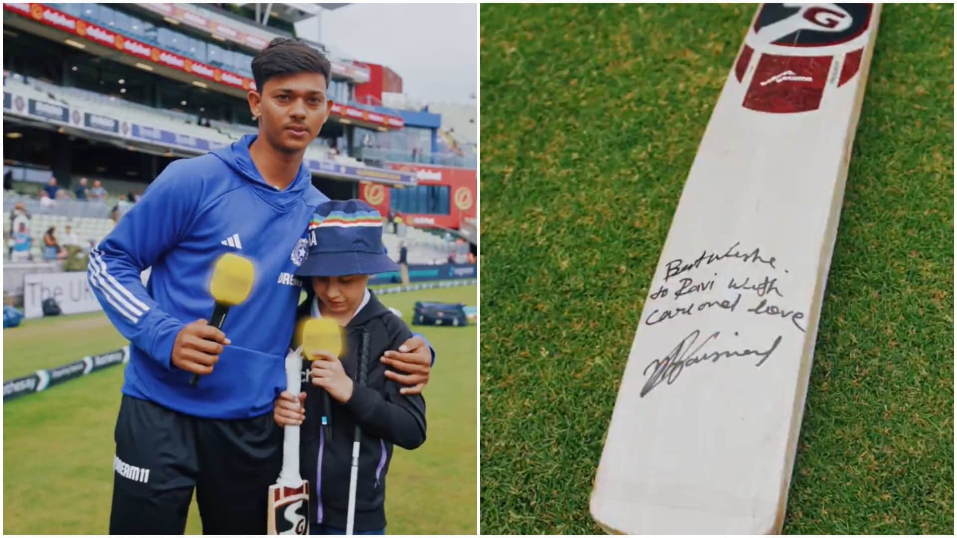IND vs ENG 2nd Test:Emotional Yashasvi Jaiswal gifts signed bat to his big fan visually impaired child Ravi