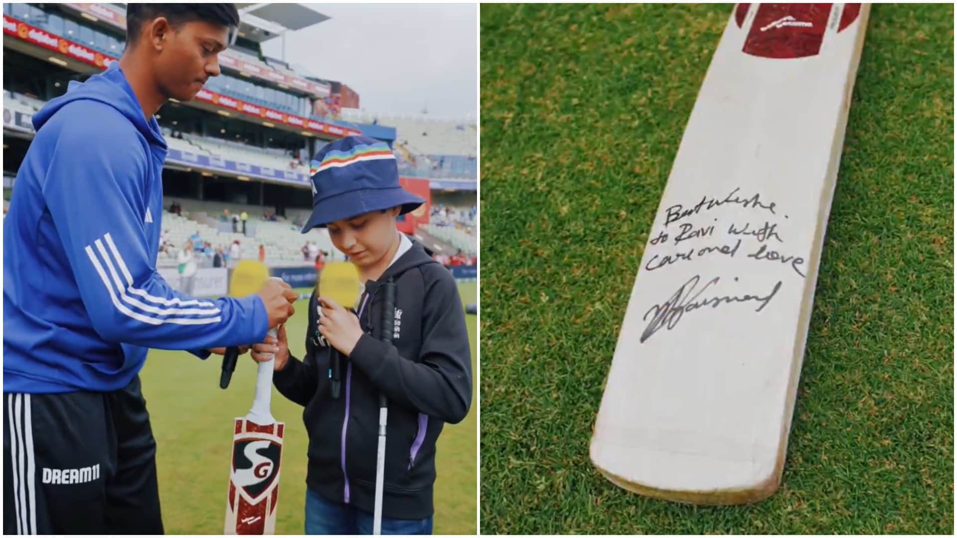 IND vs ENG 2nd Test:Emotional Yashasvi Jaiswal gifts signed bat to his big fan visually impaired child Ravi