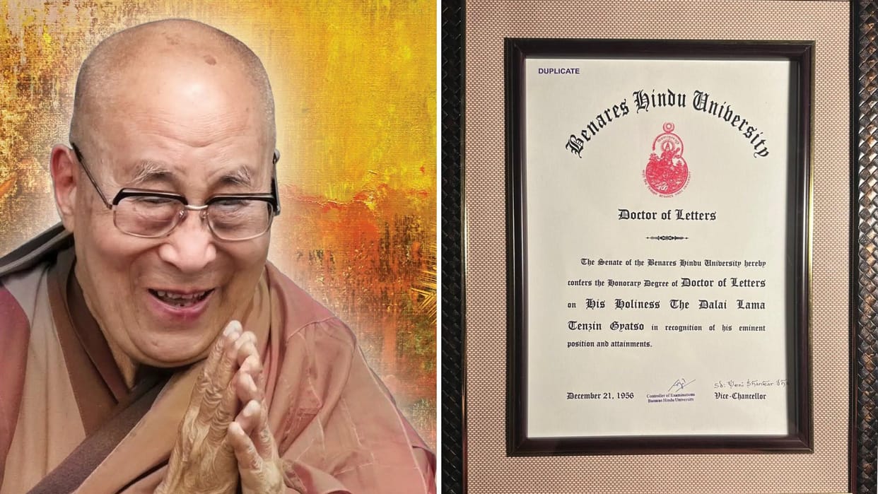Dalai Lama After 69 years BHU gave copy of D.Lit degree kept in museum of Dharamshala