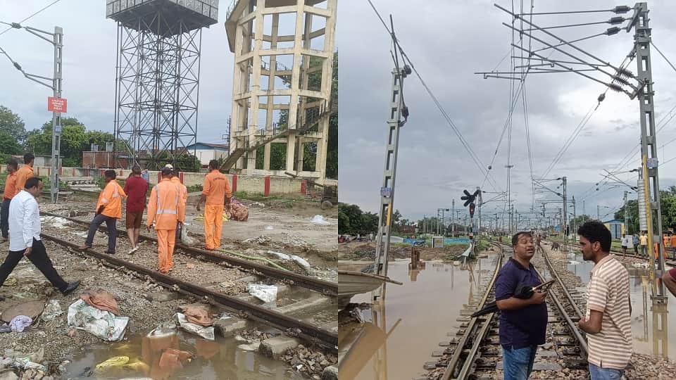 Heavy rain in Kasganj halted rail traffic and waterlogging in power house