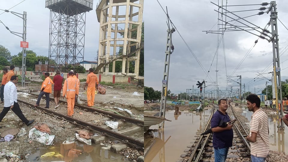 Heavy rain in Kasganj halted rail traffic and waterlogging in power house