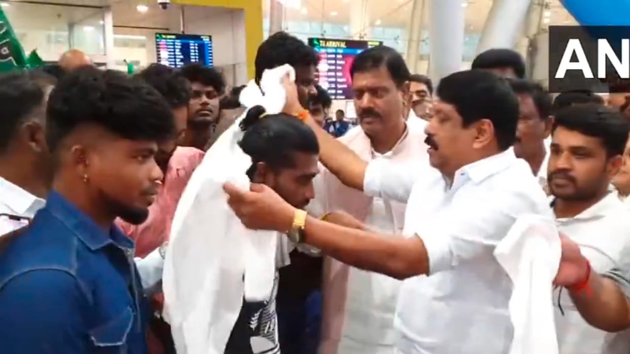 Nainar Nagendran Welcomes 15 Tamil Nadu fishermen stranded in Iran return safely to Chennai