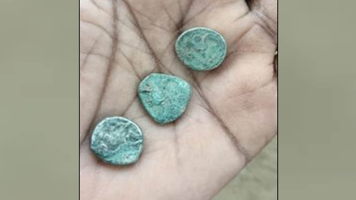 Unnao: Mughal era coins found in ploughed field, crowd gathered to see