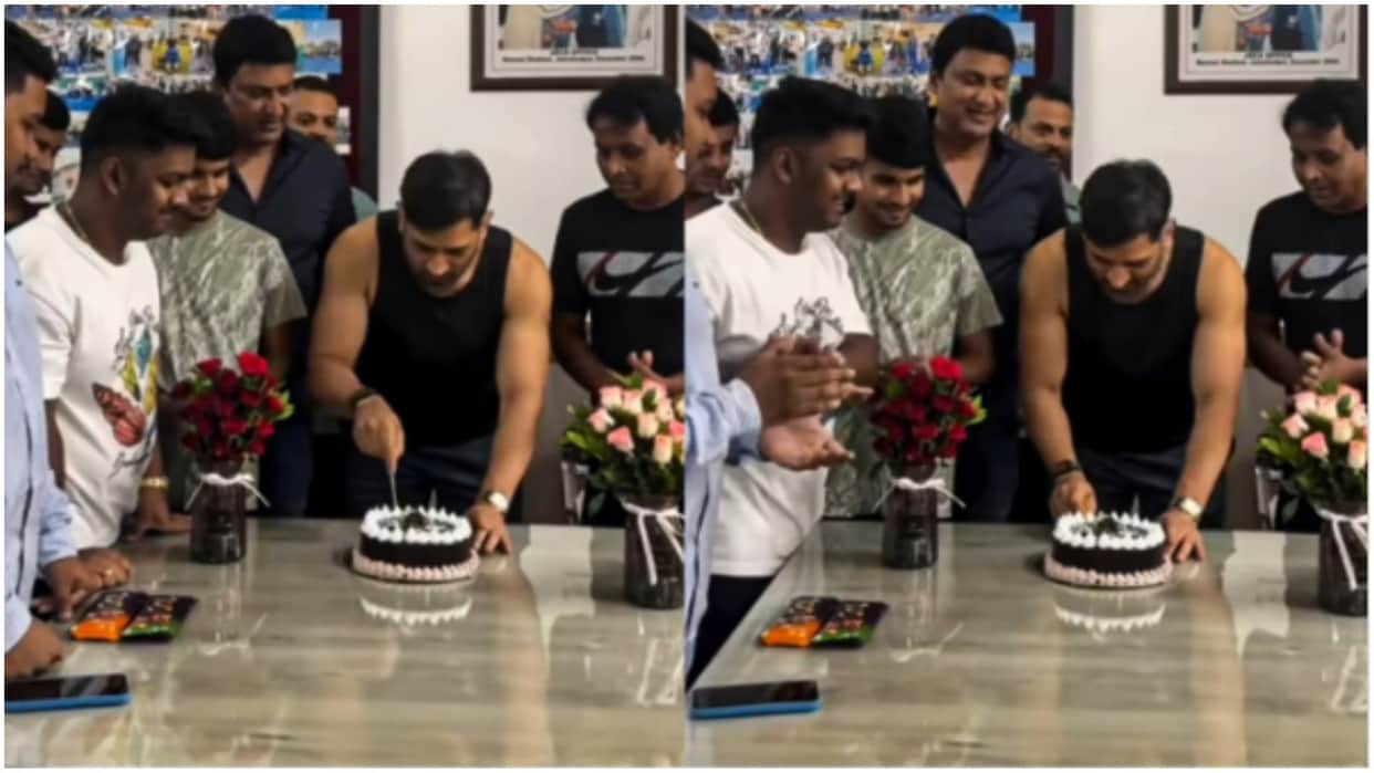MS Dhoni celebrating 44th birthday, Photo of MS cutting cake at JSCA, BCCI also wished him