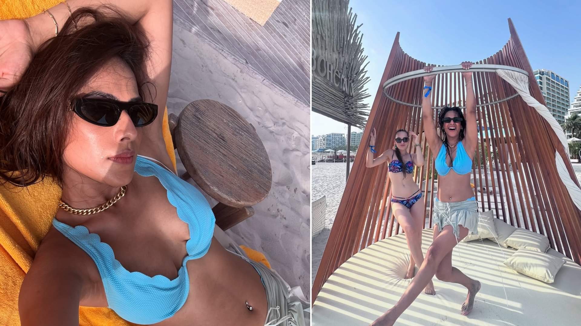 Nia Sharma bids goodbye to Dubai in style with some fun beach pics videos