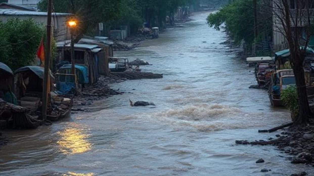 Pakistan floods Heavy rain PDMA red alert Crop devastation climate crisis Taunsa bridge South Asia disaster