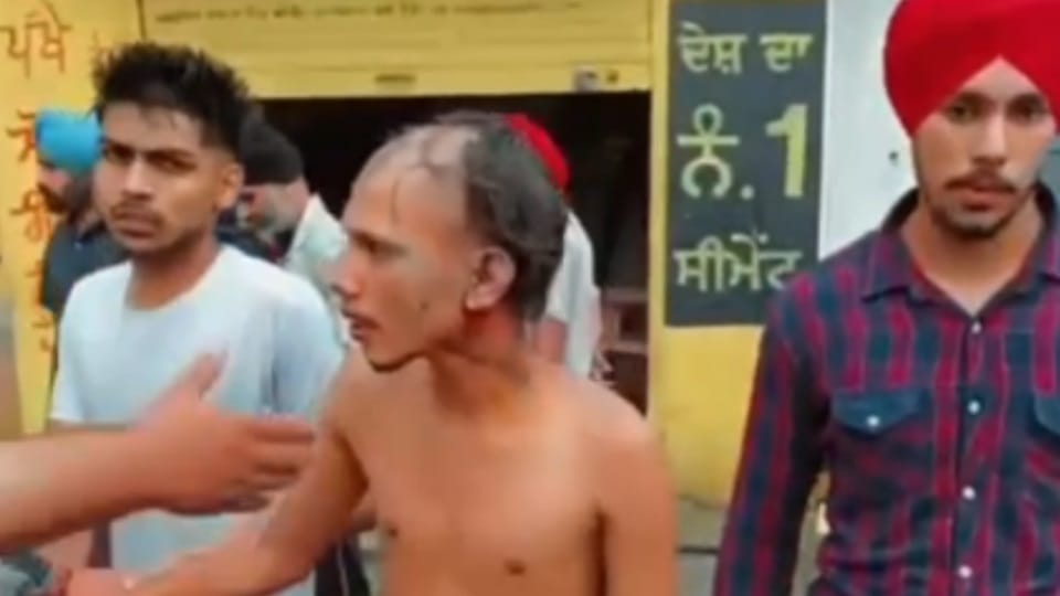 young man Face blackened and paraded hair and beard cut in Ludhiana crime