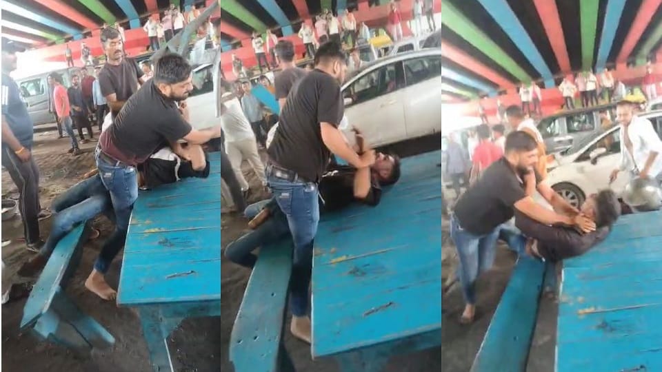 Contractor workers beat up tempo drivers for not paying parking fee