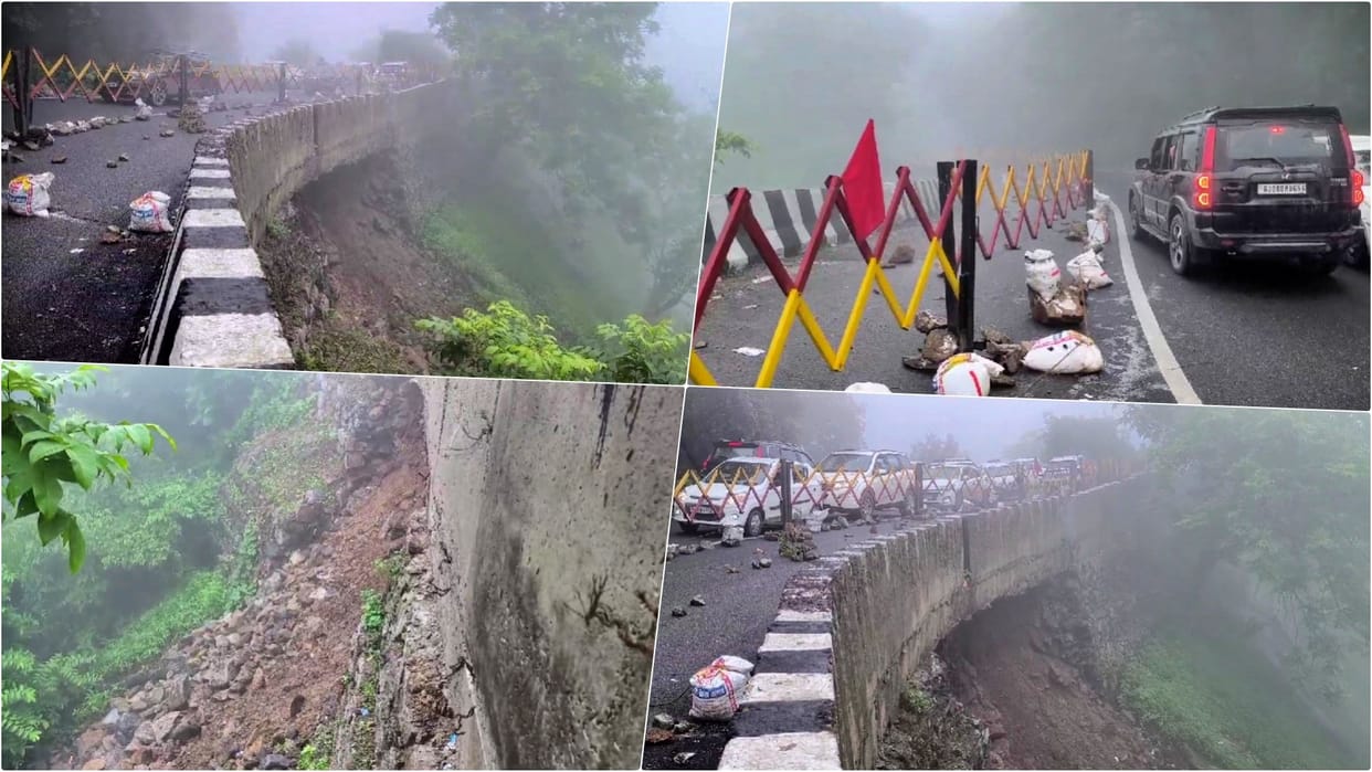 Traffic of heavy vehicles halted on Mount Abu-Abu Road road for 5 days, road-safety wall damaged due to rain
