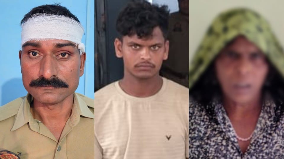 Police who reached the accused's house to serve notice were attacked, head constable injured