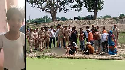 बच्ची की फाइल फोटो और शव मिलने के बाद मौके पर छानबीन करती पुलिस
