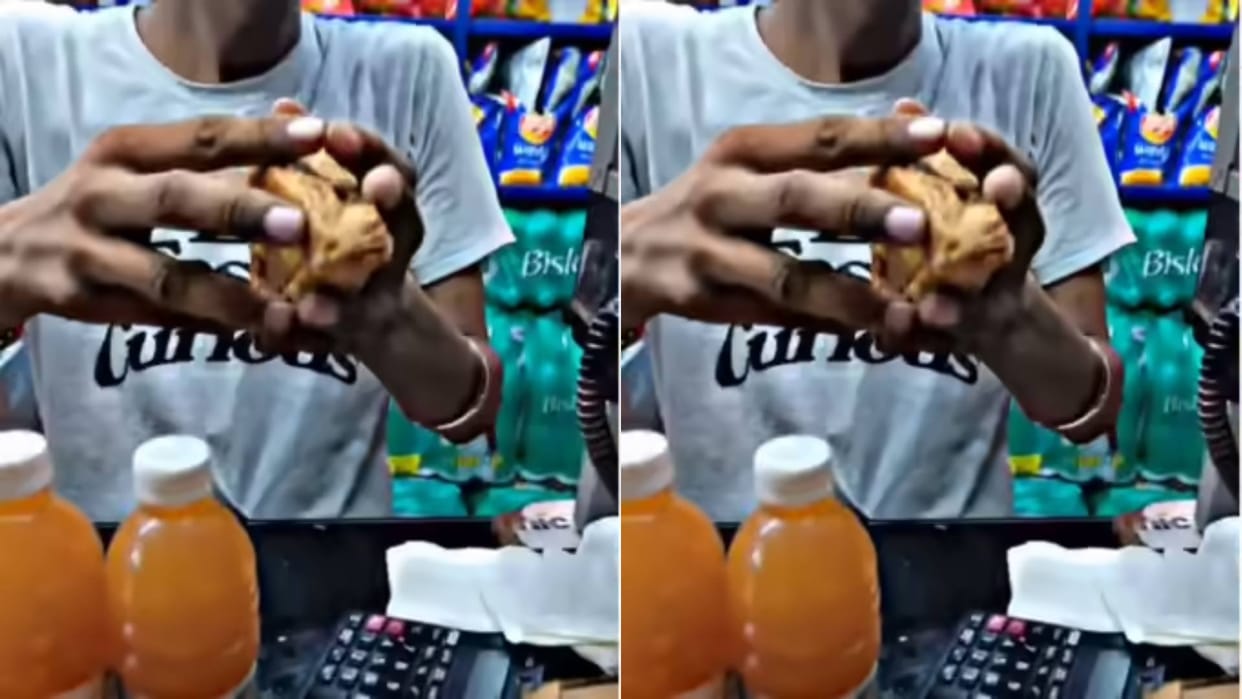 A worm came out of a patty being sold at metro station the boy created a ruckus and got everything thrown away