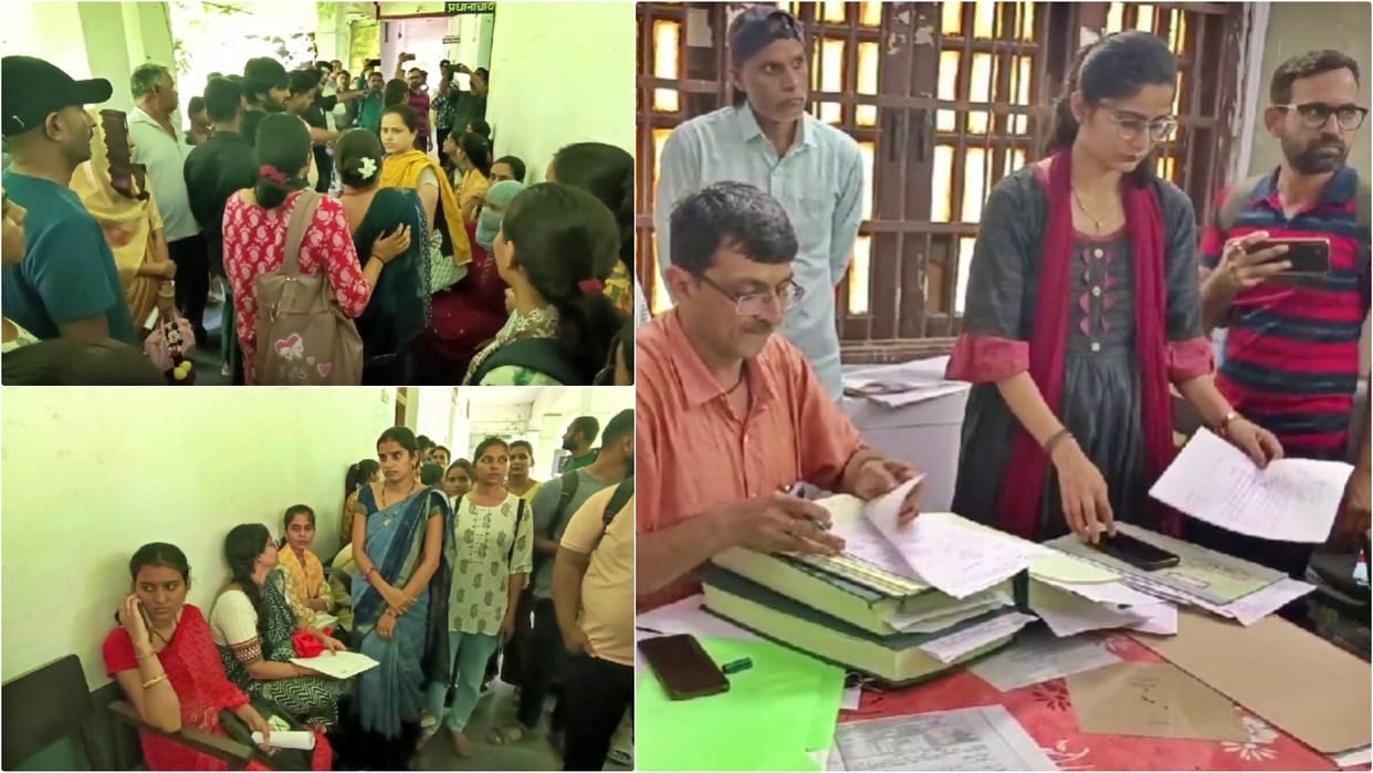 Udaipur: REET candidates surrounded principal over irregularities, got angry over distribution of certificates