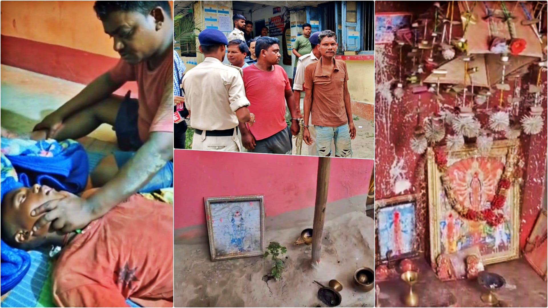 वायरल वीडियो के स्क्रीनग्रैब तथा पुलिस की गिरफ्त में आरोपी
