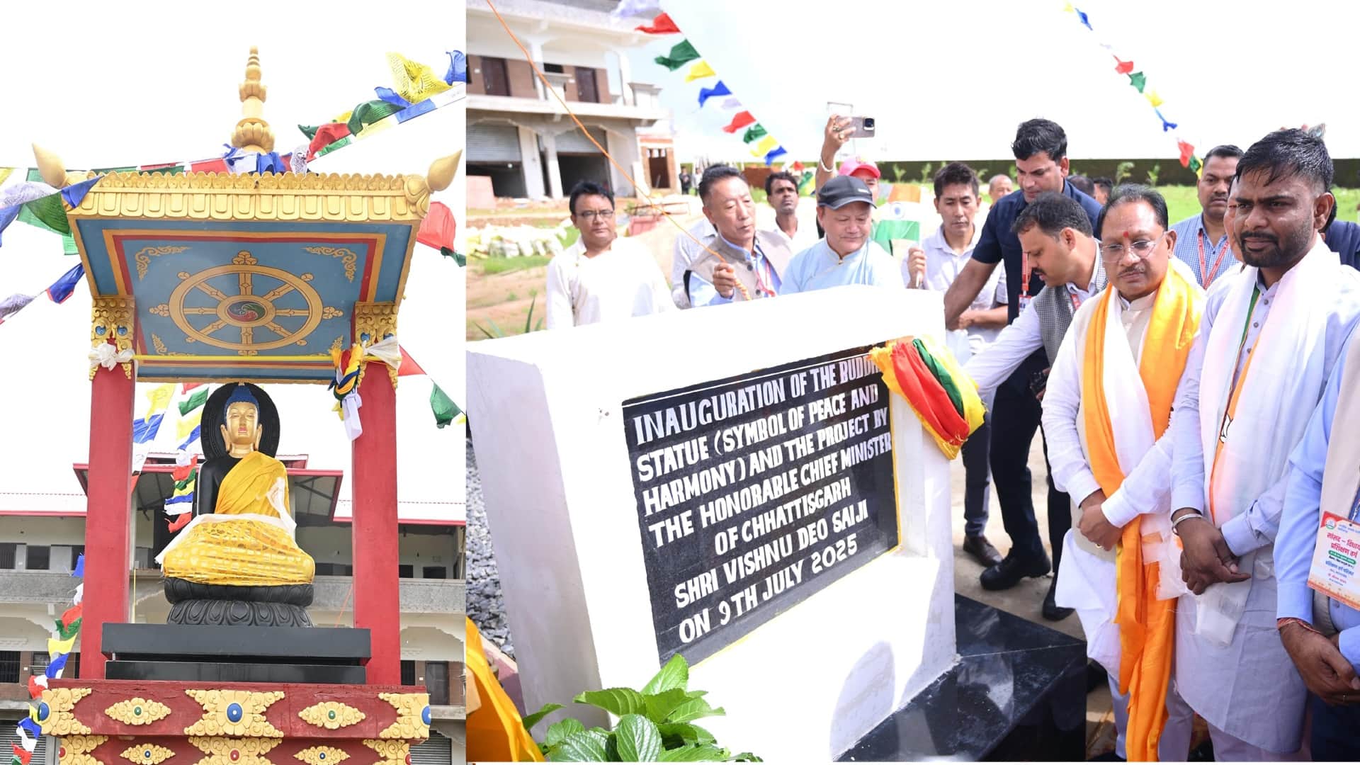 मैनपाट में भगवान बुद्ध की प्रतिमा का अनावरण