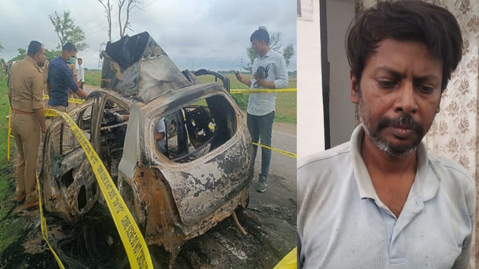 friend was burnt in car to grab 2 crore insurance money In Chitrakoot Husband and wife arrested in conspiracy