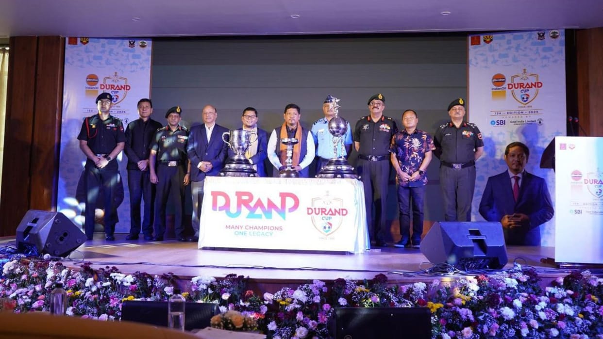 Meghalaya CM Conrad Sangma unveils Durand Cup trophy 2025