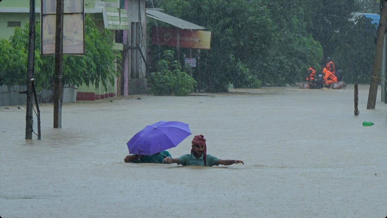 tripura flood three districts badly affected eleven thousand homeless manu river above danger level