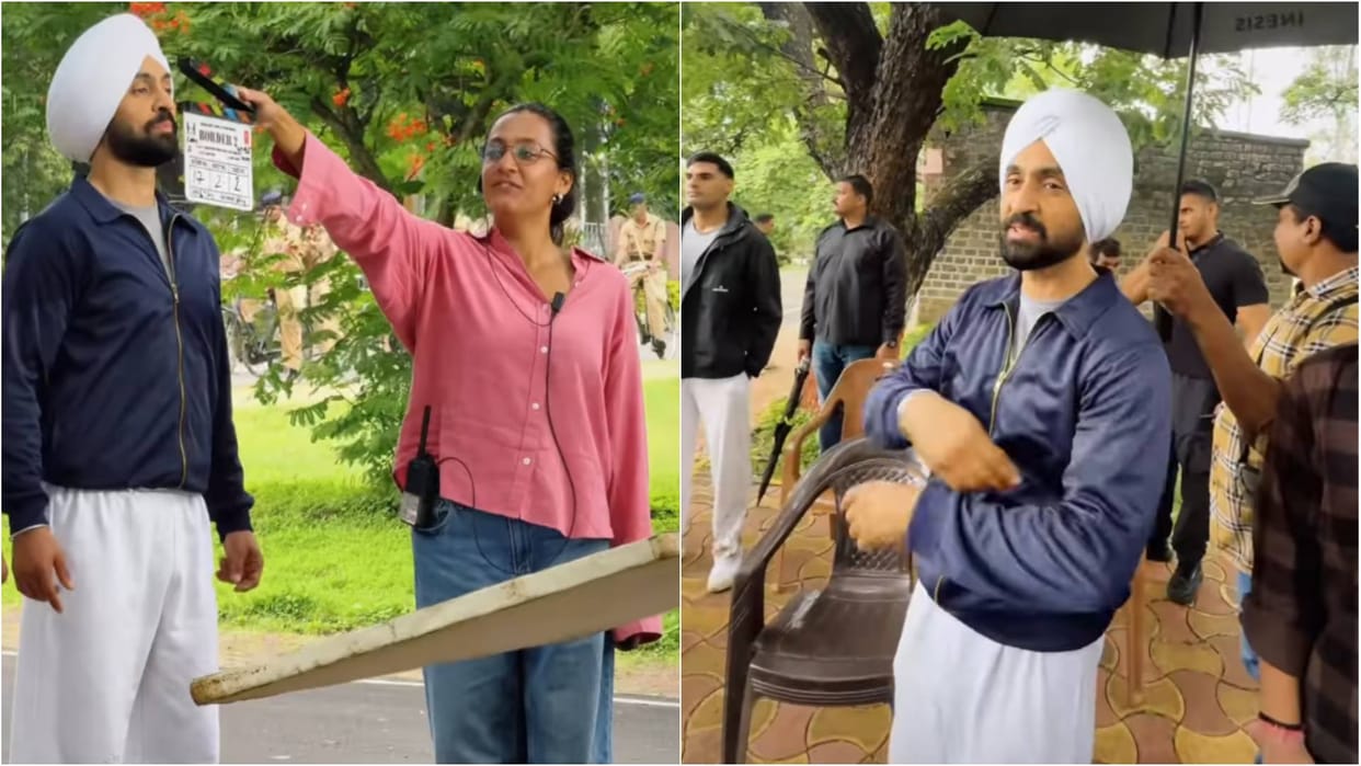 BORDER 2diljit dosanjh shares funny video from BORDER 2 movie set with Varun Dhawan Boney Kapoor