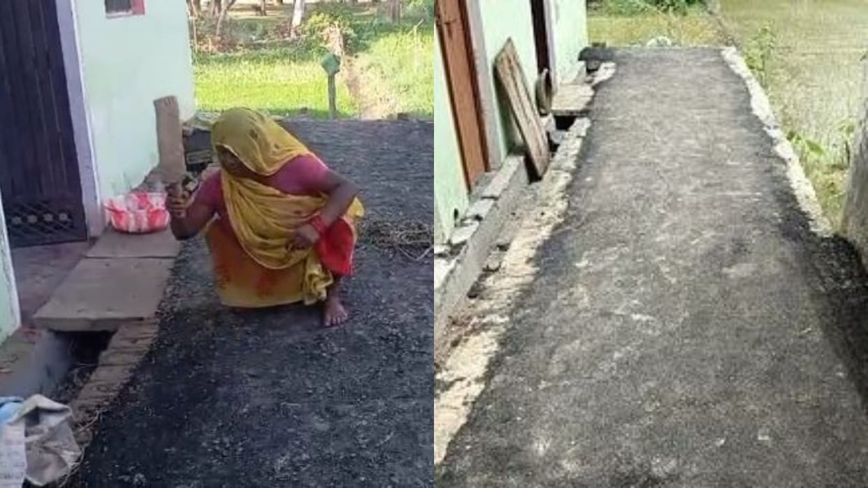 After the video went viral, the contractor built the incomplete road overnight in shahjahanpur
