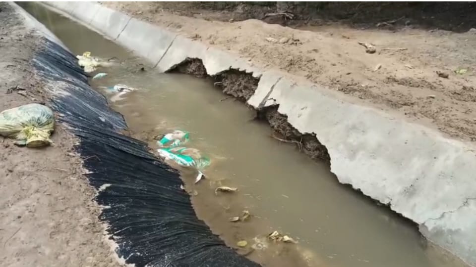 Canal constructed at cost of one crore broke down in Pathankot month ago minister Lalchand Kataruchak had inau