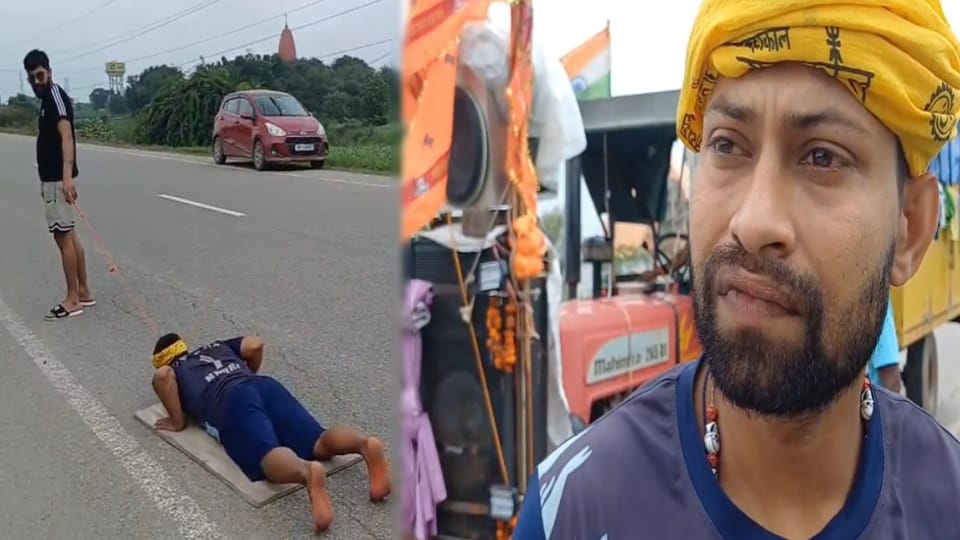 Kanwar Yatra 2025: Son Rolls on Ground with Kanwar to Fulfill Promise for Fathers Life