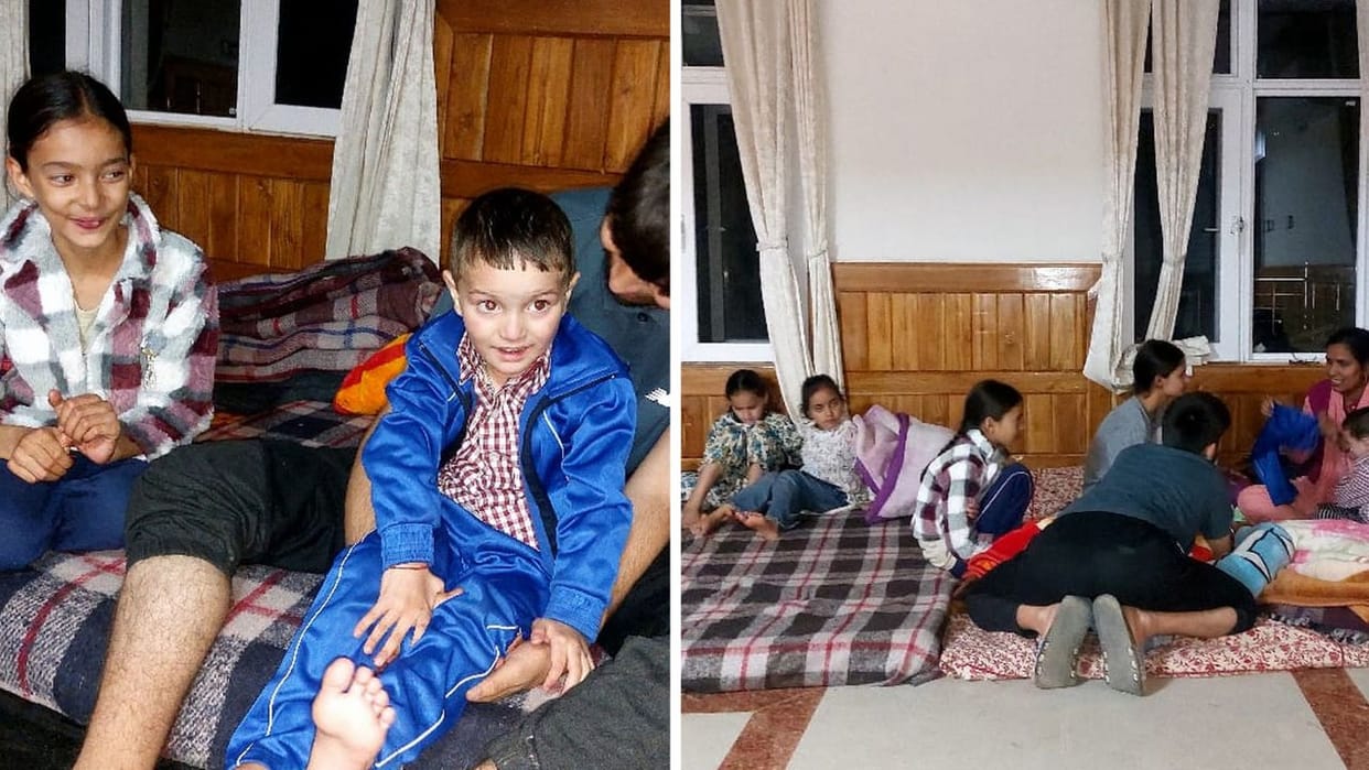 Mandi Cloudburst disaster relief camp Thunag children are getting scared due to heavy rain