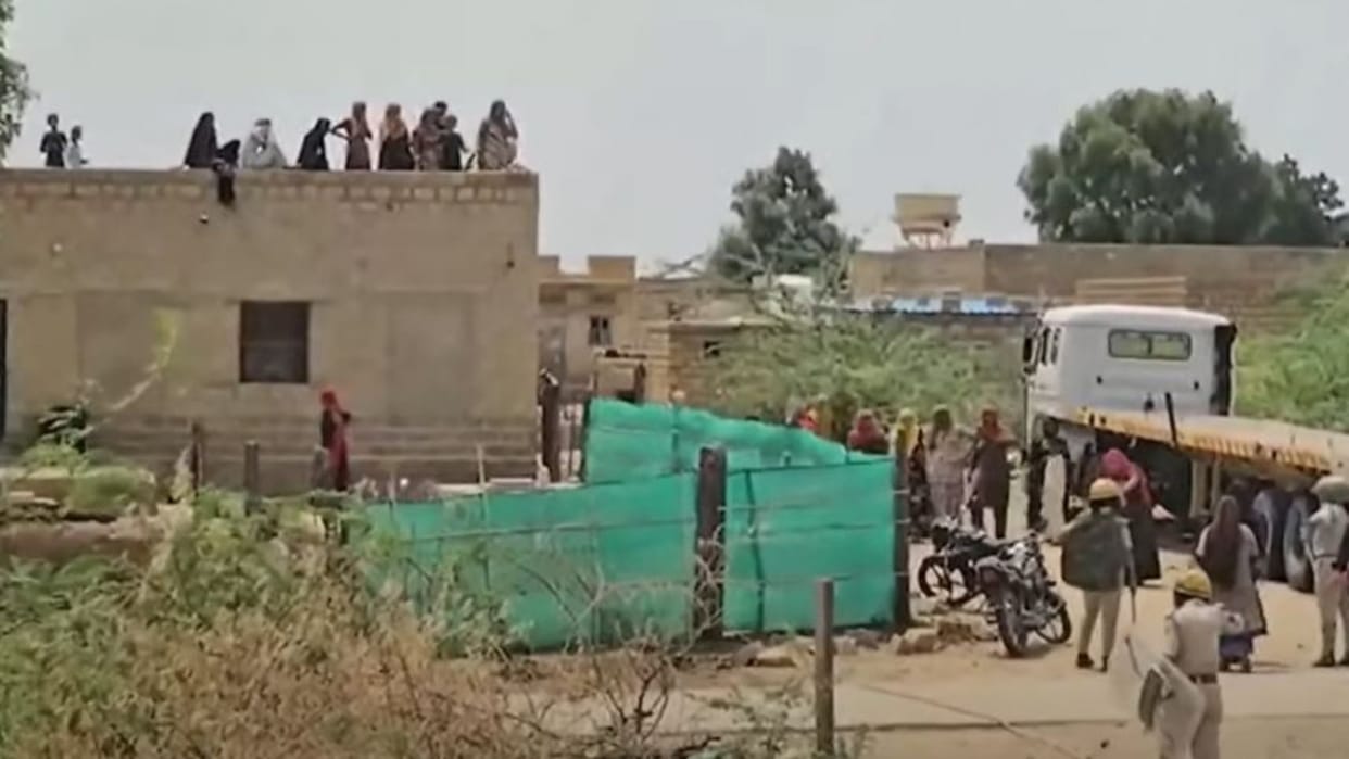 Jaisalmer News Stone Pelting During Chhatri Reconstruction Between Two Communities in Basinpir Village