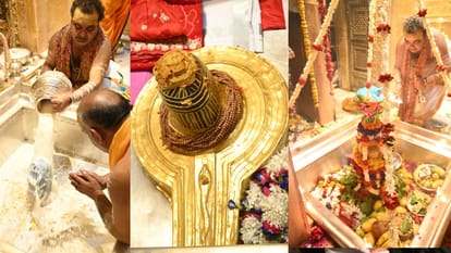 first day of Sawan flowers were showered on devotees at Vishwanath Dham Har Har Mahadev echoed