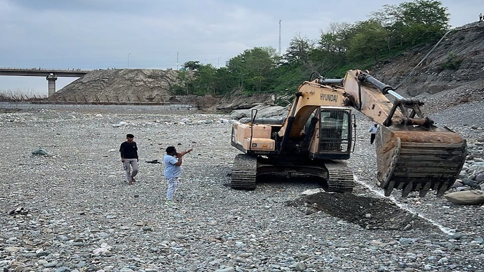 Public Works Department came into action after the construction work of damaged Chorgalia road was stopped