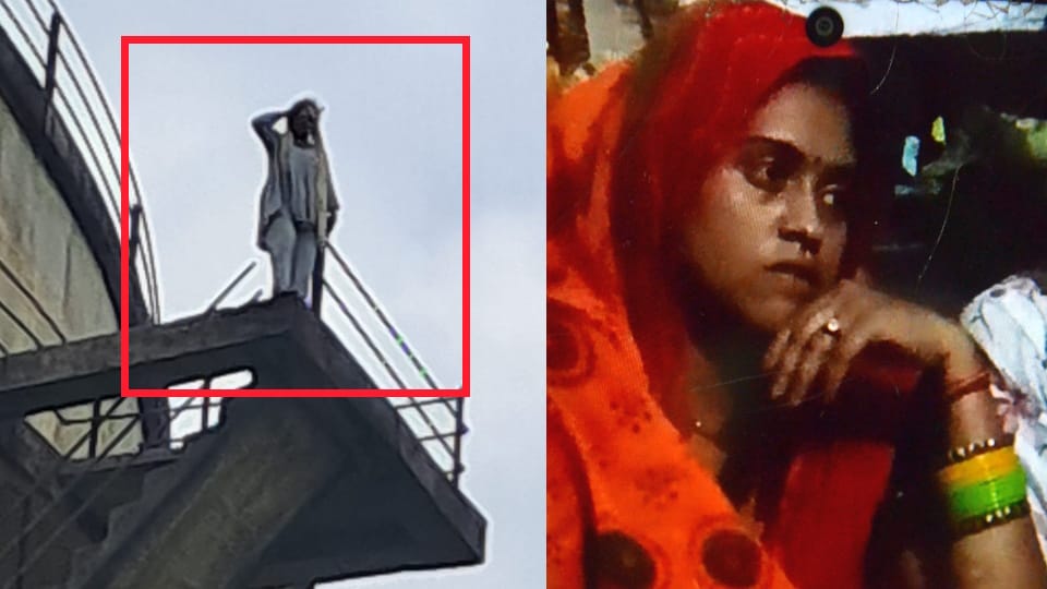 woman suicide by jumping from a 60 ft high water tank after being separated from her husband In Kanpur