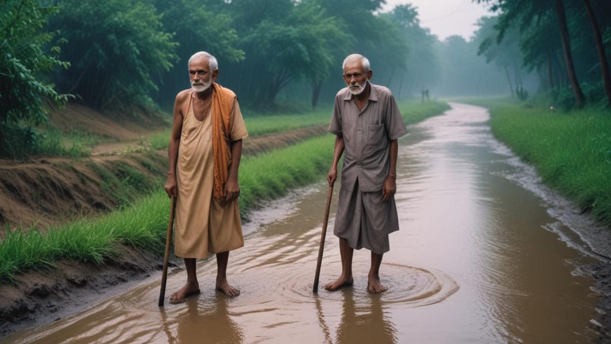 Katni News: Mangalnagar culvert submerged due to torrential rain, common people railway passengers in distress