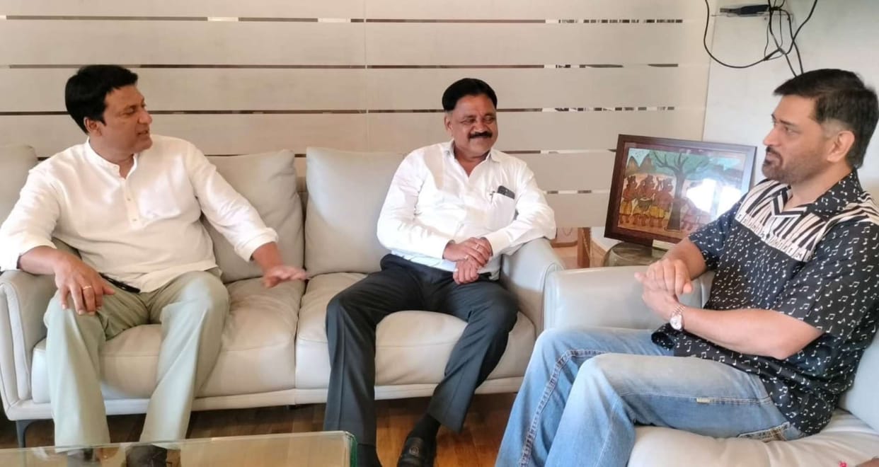Minister Sudhivya Kumar meets MS Dhoni may become brand ambassador