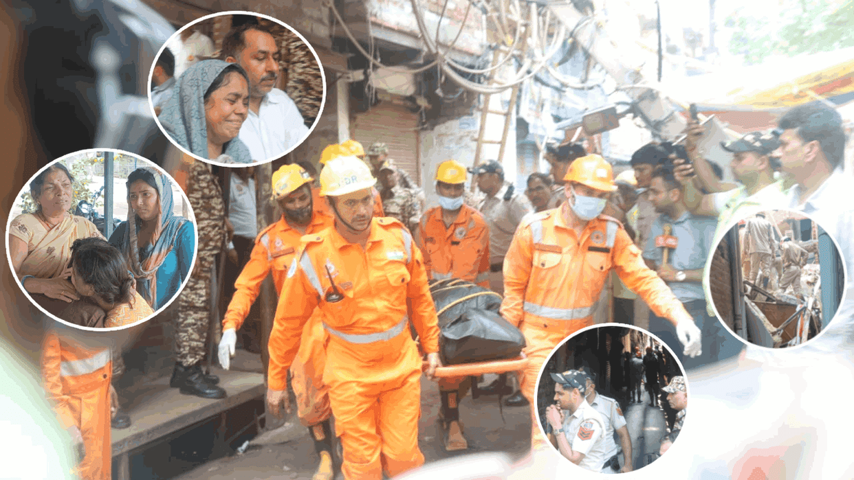 Delhi Building Collapse rescue operation carried out in four feet wide lane