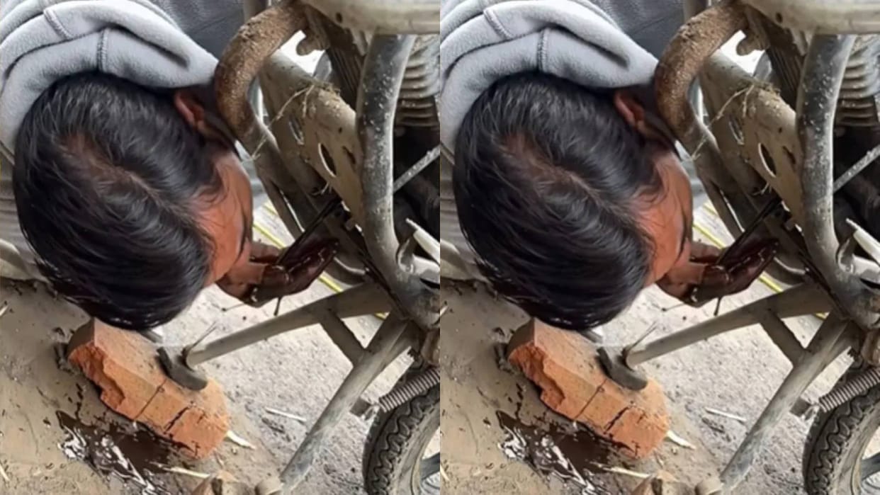 To make the video viral the man drank the engine oil of the bike people were shocked and held their heads
