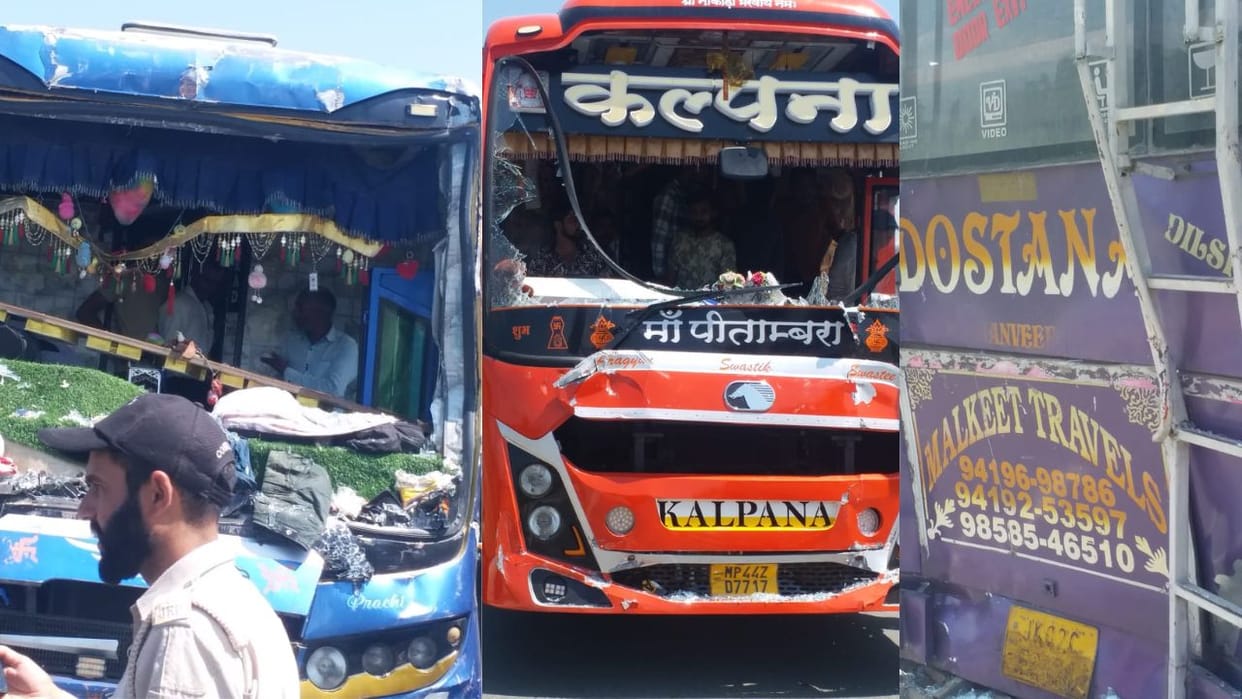 Amarnath Yatra Accident: Three Buses Collide in Kulgam, Over 10 Pilgrims Injured