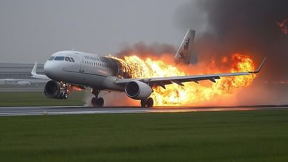 Business Jet Crashes During Take Off At London Southend Airport - Amar Ujala Hindi News Live - Uk:लंदन के साउथेंड हवाई अड्डे पर टेकऑफ के दौरान विमान दुर्घटनाग्रस्त, काले धुएं का गुबार