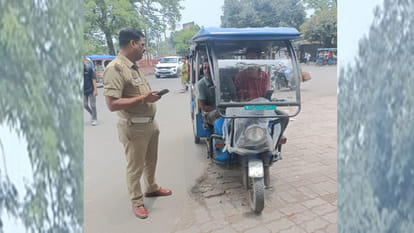 Kanpur: Traffic police conducted a campaign and seized 100 e-rickshaws running without QR code