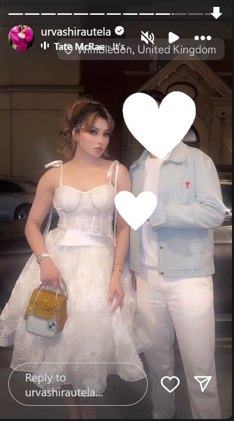 Urvashi Rautela Spotted With mystery Boy actress shared Photos covered Face With White Hearts Emoji