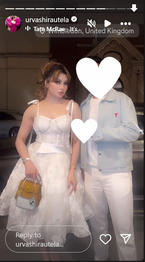 Urvashi Rautela Spotted With mystery Boy actress shared Photos covered Face With White Hearts Emoji