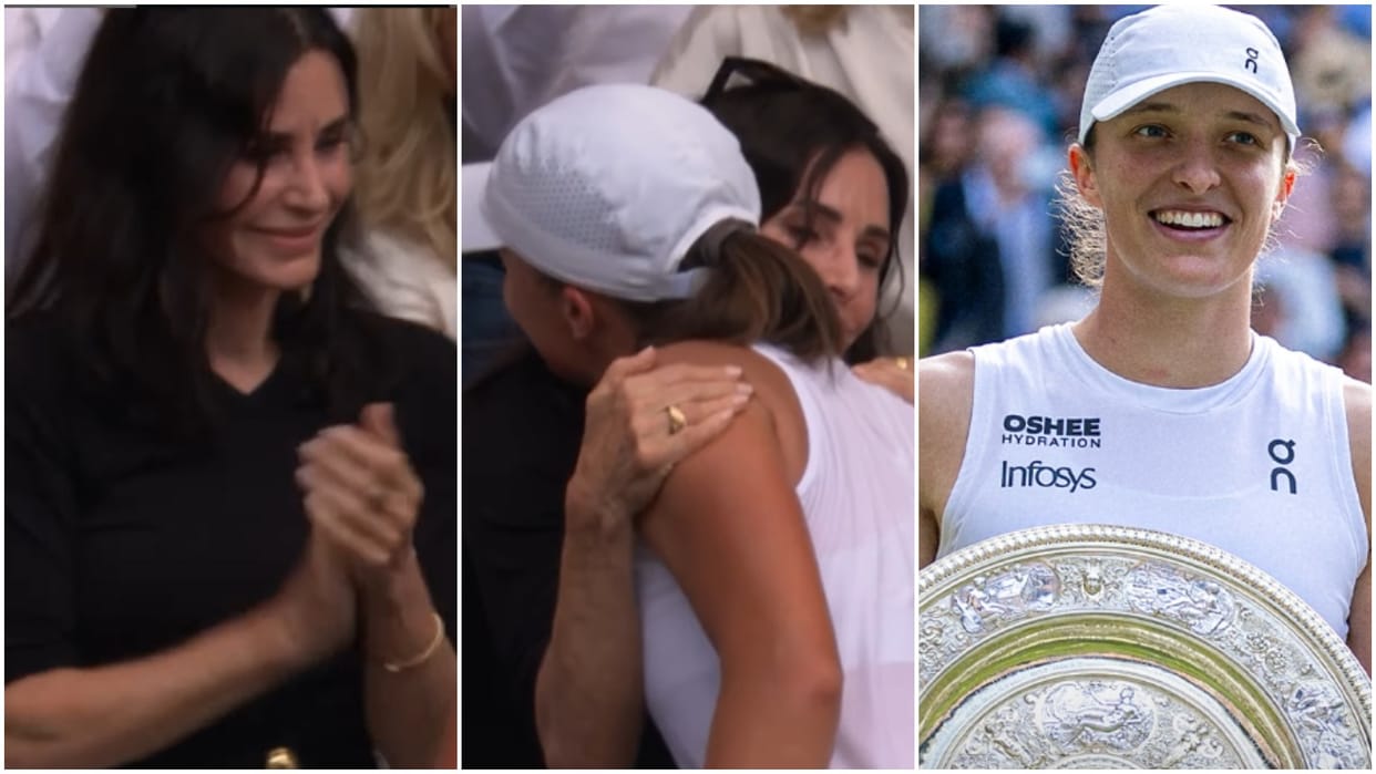 Wimbledon: 'Monica Geller' Courteney Cox hugged Iga Swiatek, Anisimova got emotional after seeing her mother