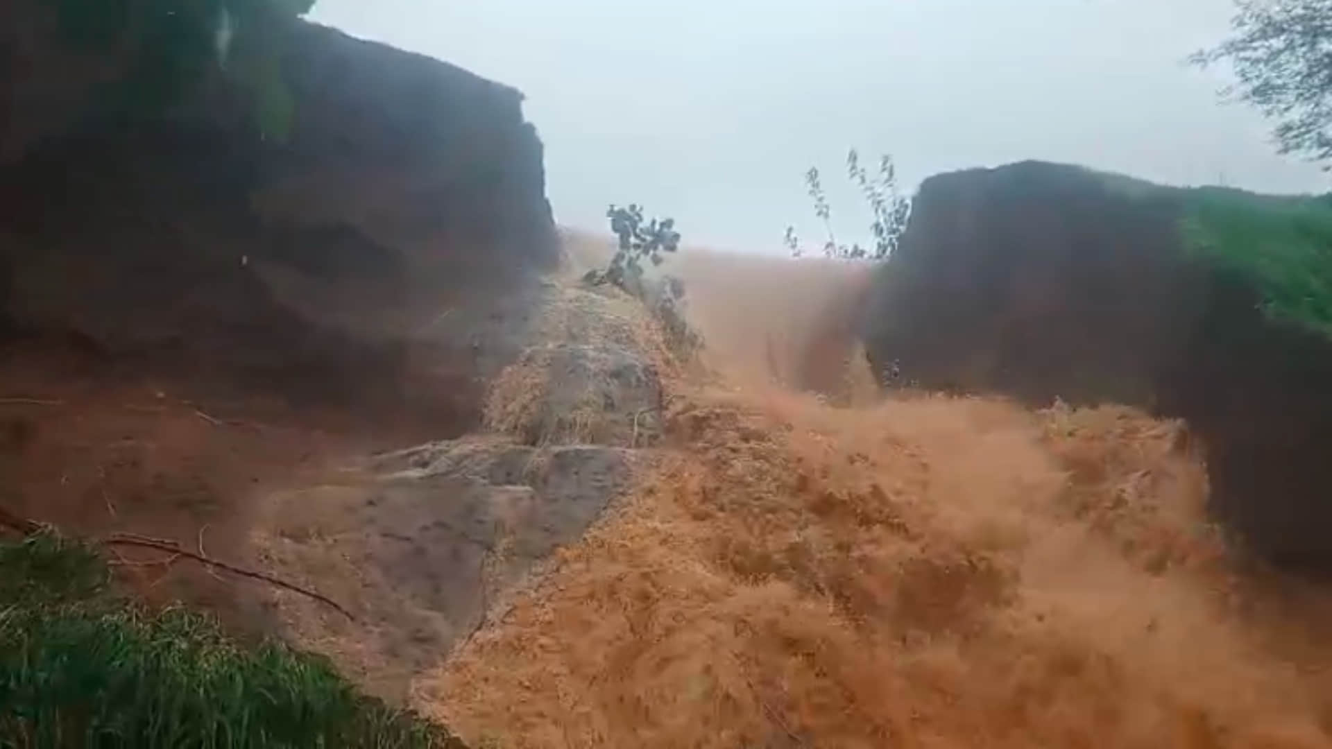 Guna News: Dongri village's years old pond burst, villagers in panic due to 80 bigha waterlogging