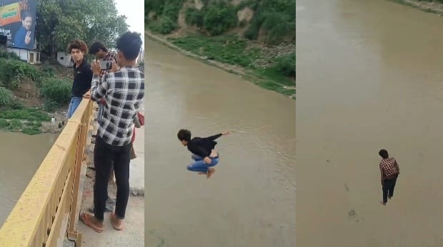 Kanpur No one can stop a person who has courage two teenagers jumped from the top of Ganga bridge